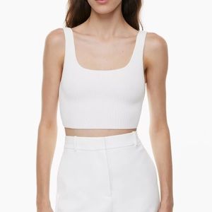 Aritzia Babaton Sculpt Knit Squareneck Cropped Tank